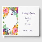 Farbenfrohe tropische hawaiianische Hochzeit Gästebuch (Vorderseite)