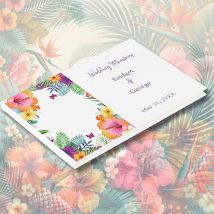 Farbenfrohe tropische hawaiianische Hochzeit Gästebuch