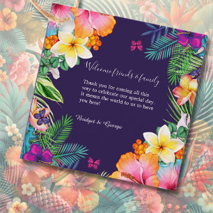 Farbenfrohe tropische hawaiianische Hochzeit Geschenkanhänger