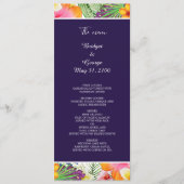 Farbenfrohe tropische hawaiianische Hochzeit Programm (Vorderseite)