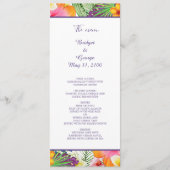 Farbenfrohe tropische hawaiianische Hochzeit Programm (Vorderseite)