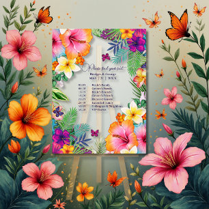 Farbenfrohe tropische hawaiianische Hochzeitssitze Acrylschild