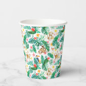 Farbenfrohe tropische Jungle-Tiermuster Pappbecher (Rückseite)