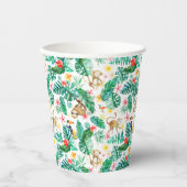 Farbenfrohe tropische Jungle-Tiermuster Pappbecher (Vorderseite)