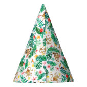 Farbenfrohe tropische Jungle-Tiermuster Partyhütchen (Rückseite)