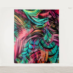 Farbenfrohe tropische Jungle Wandteppich