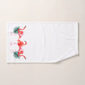 Farbenfrohe tropische Koralle Pink Flamingo Badhandtuch Set (Handtuch)