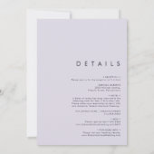 Farbenfrohe tropische Lässig Lila in einer Hochzei Einladung (Rückseite)