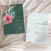 Farbenfrohe tropische Lässige Grün in einer Hochze Einladung