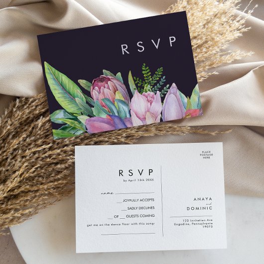 Farbenfrohe tropische Lila Song-Anfrage UAWG Postkarte