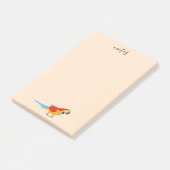 Farbenfrohe tropische Maca Post-it Klebezettel (angewinkelt)