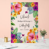 Farbenfrohe tropische Mattierte Hochzeit Acrylschild (Hochzeit)