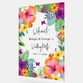 Farbenfrohe tropische Mattierte Hochzeit Acrylschild (Winkel)