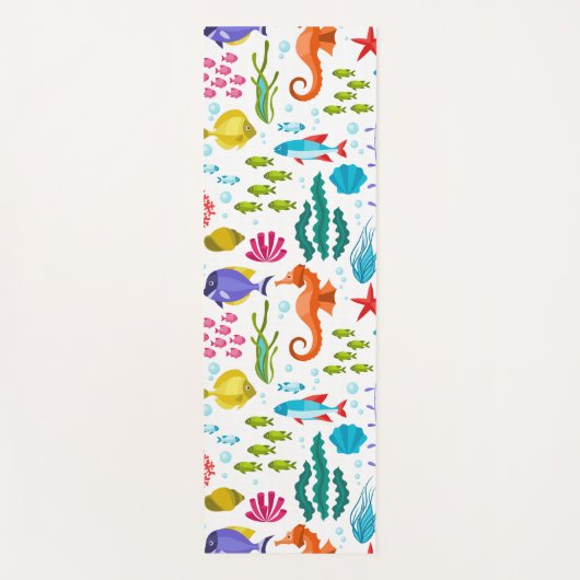 Farbenfrohe tropische Meerestiere und Tiermuster Yogamatte (Vorderseite)