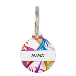 Farbenfrohe tropische Messing Personalisiert Haustiermarke