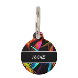 Farbenfrohe tropische Messing Personalisierte schw Haustiermarke