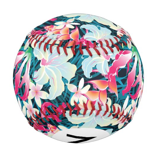 Farbenfrohe tropische Muster Baseball (Rückseite)