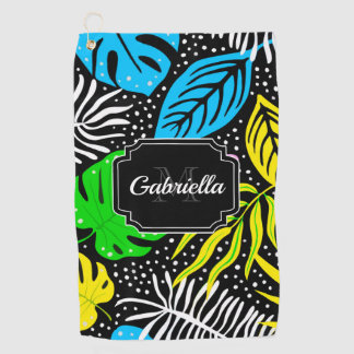 Farbenfrohe tropische Muster Golfhandtuch