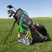 Farbenfrohe tropische Muster Golfhandtuch (Gras)