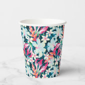 Farbenfrohe tropische Muster Pappbecher (Rückseite)