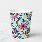 Farbenfrohe tropische Muster Pappbecher (Vorderseite)