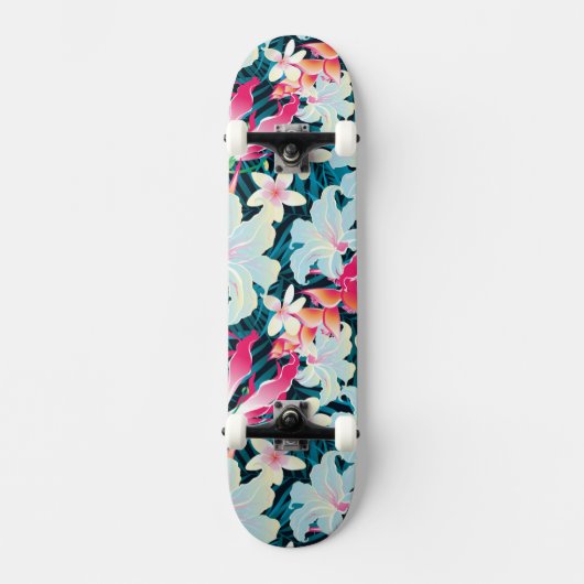 Farbenfrohe tropische Muster Skateboard (Vorderseite)
