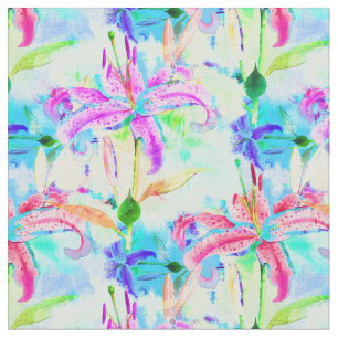 Farbenfrohe tropische Orchideen Stoff