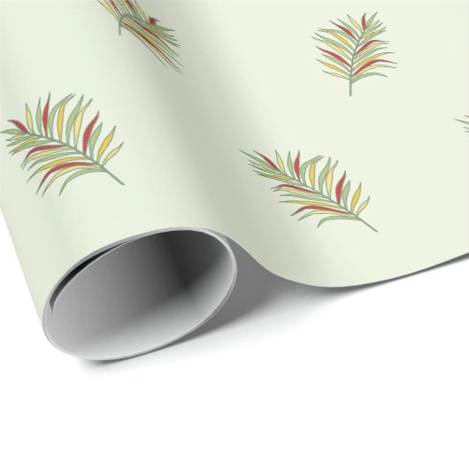 Farbenfrohe tropische Palme Blätter Retro Wrapping Geschenkpapier (Rolleneckpunkt)