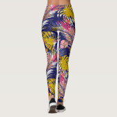 Farbenfrohe tropische Palmen, Abstrakte Cheetah Pr Leggings (Rückseite)