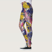 Farbenfrohe tropische Palmen, Abstrakte Cheetah Pr Leggings (Links)