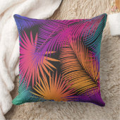 Farbenfrohe tropische Palmen Blätter Muster Schöne Kissen (Decke)