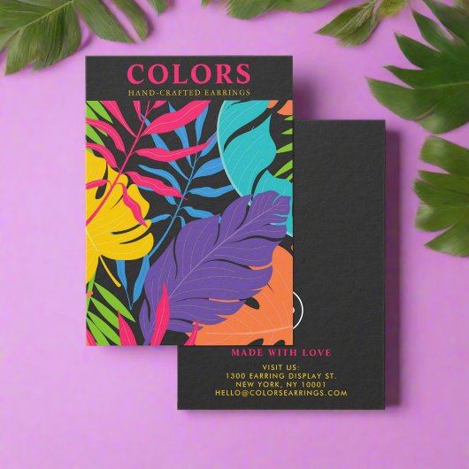 Farbenfrohe tropische Palmen Blätter Ohrringe Besi