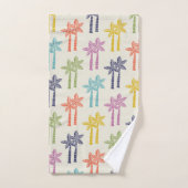 Farbenfrohe tropische Palmenbaummuster Badhandtuch Set (Handtuch)