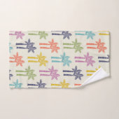 Farbenfrohe tropische Palmenbaummuster Badhandtuch Set (Handtuch)