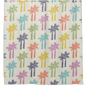 Farbenfrohe tropische Palmenbaummuster Duschvorhang (Vorderseite)