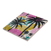 Farbenfrohe tropische Palmenbaummuster Fliese (Seite)