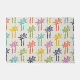 Farbenfrohe tropische Palmenbaummuster Fußmatte