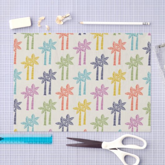 Farbenfrohe tropische Palmenbaummuster Seidenpapier (Handwerk)