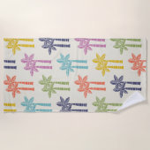 Farbenfrohe tropische Palmenbaummuster Strandtuch (Vorderseite)