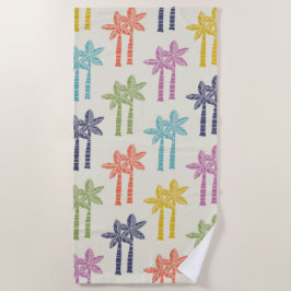 Farbenfrohe tropische Palmenbaummuster Strandtuch