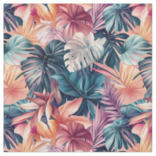 Farbenfrohe tropische Palmfronten Stoff