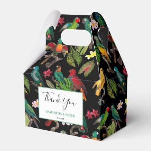 Farbenfrohe tropische Papageien, Blätter Blume Hoc Geschenkschachtel
