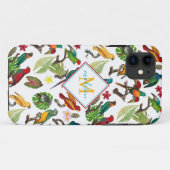Farbenfrohe tropische Papageien-Blätter, Blume-Mon Case-Mate iPhone Hülle (Rückseite (Horizontal))