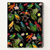 Farbenfrohe tropische Papageien-Blätter, Blume-Mon Notizblock (Rückseite)