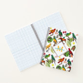 Farbenfrohe tropische Papageien-Blätter, Blume-Mon Notizblock (Innenseite)
