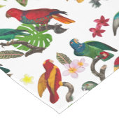 Farbenfrohe tropische Papageien, Blätter und Blume Kurzer Tischläufer (Ecke)