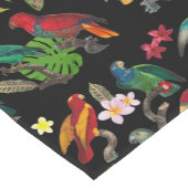 Farbenfrohe tropische Papageien, Blätter und Blume Kurzer Tischläufer (Ecke)