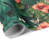 Farbenfrohe tropische Paradies Hawaii Aloha Blume Geschenkpapier (Rolleneckpunkt)
