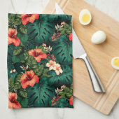 Farbenfrohe tropische Paradies Hawaii Aloha Blume Geschirrtuch (Viertel Falte)