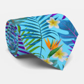Farbenfrohe tropische Paradies Muster Krawatte (Gerollt)